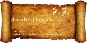 Herzfeld Ferenc névjegykártya